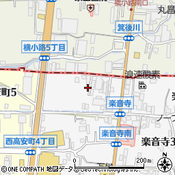 大阪府八尾市楽音寺1丁目19周辺の地図