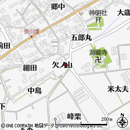 愛知県田原市伊川津町欠ノ山周辺の地図