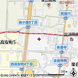 大阪府八尾市楽音寺1丁目25周辺の地図