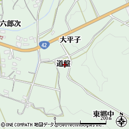 愛知県田原市六連町（道盤）周辺の地図