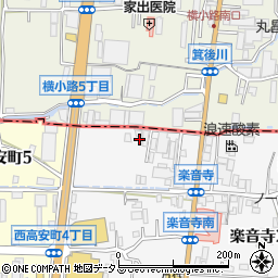 大阪府八尾市楽音寺1丁目23周辺の地図