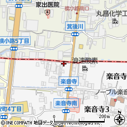 大阪府八尾市楽音寺1丁目12周辺の地図