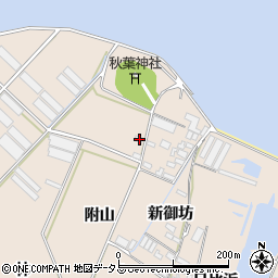 愛知県田原市福江町梔原110-2周辺の地図