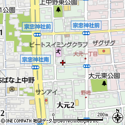 岡山県岡山市北区大元周辺の地図
