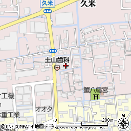 岡山県岡山市北区久米23周辺の地図