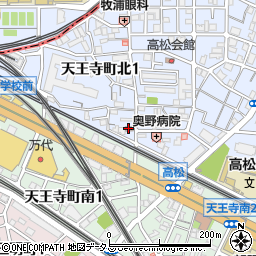 阿倍野高松郵便局周辺の地図