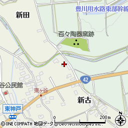 愛知県田原市東神戸町新古38周辺の地図