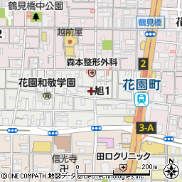 大阪市西成区旭1丁目8 akippa駐車場周辺の地図