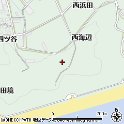 愛知県田原市六連町西海辺周辺の地図