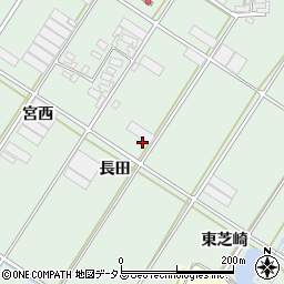 愛知県田原市大久保町長田周辺の地図