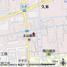 岡山県岡山市北区久米25周辺の地図