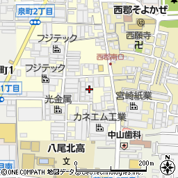 大阪府八尾市泉町1丁目87周辺の地図