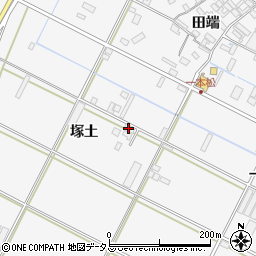 愛知県田原市小中山町塚土周辺の地図