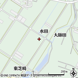 愛知県田原市大久保町水田周辺の地図