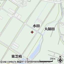 愛知県田原市大久保町（水田）周辺の地図