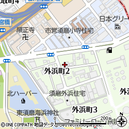 河田鉄工所外浜工場周辺の地図