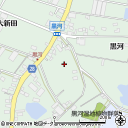 愛知県田原市大久保町黒河周辺の地図