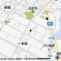 愛知県田原市小中山町（一本松）周辺の地図