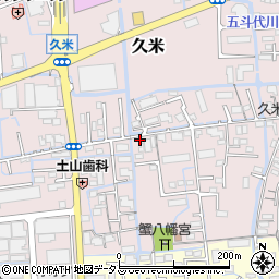 岡山県岡山市北区久米82周辺の地図