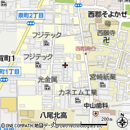 大阪府八尾市泉町1丁目82周辺の地図