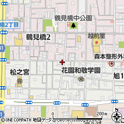 大阪府大阪市西成区旭2丁目1-1周辺の地図