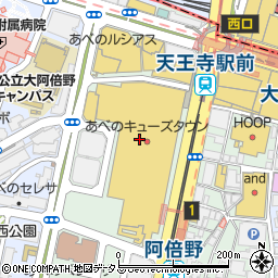 くまざわ書店阿倍野店周辺の地図