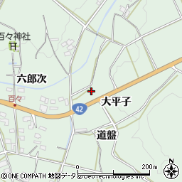 愛知県田原市六連町（大平子）周辺の地図