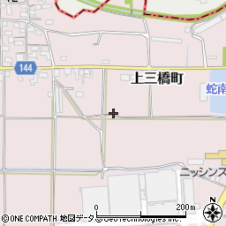 奈良県大和郡山市上三橋町周辺の地図