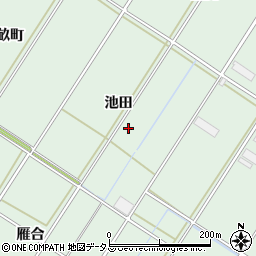 愛知県田原市大久保町池田周辺の地図