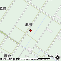 愛知県田原市大久保町（池田）周辺の地図