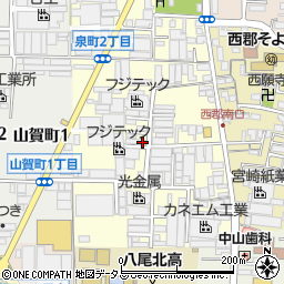 大阪府八尾市泉町1丁目64周辺の地図