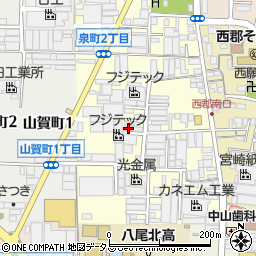大阪府八尾市泉町1丁目63周辺の地図