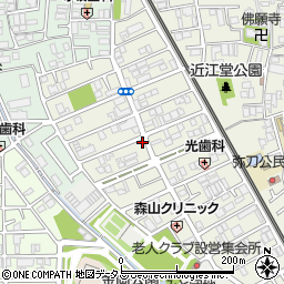 大阪府東大阪市源氏ケ丘12-1周辺の地図