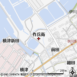 愛知県田原市伊川津町作兵衛周辺の地図