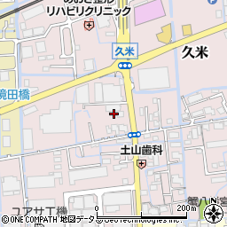 岡山県岡山市北区久米158周辺の地図