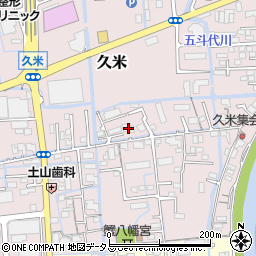 岡山県岡山市北区久米148周辺の地図