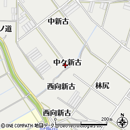愛知県田原市江比間町中々新古周辺の地図