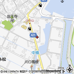 愛知県田原市小中山町（新田一本松下）周辺の地図