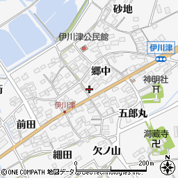 愛知県田原市伊川津町郷中周辺の地図