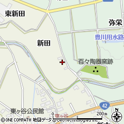 愛知県田原市東神戸町新田周辺の地図