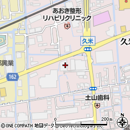 岡山県岡山市北区久米161周辺の地図