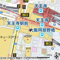 串の坊あべのハルカス店周辺の地図