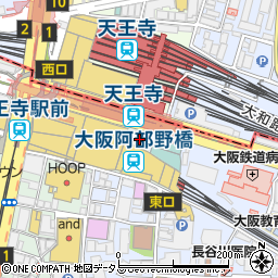 牛角 天王寺店周辺の地図