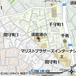 須磨浦小学校周辺の地図
