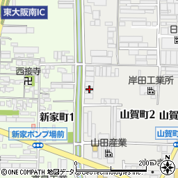 大阪府八尾市山賀町3丁目15周辺の地図