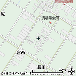 愛知県田原市大久保町宮西周辺の地図