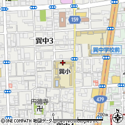 大阪市立巽小学校周辺の地図