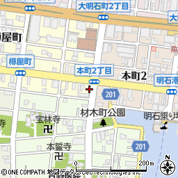 兵庫県明石市樽屋町4-2周辺の地図
