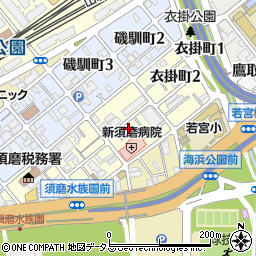 タイムズ新須磨病院駐車場周辺の地図