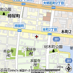 兵庫県明石市樽屋町4-16周辺の地図